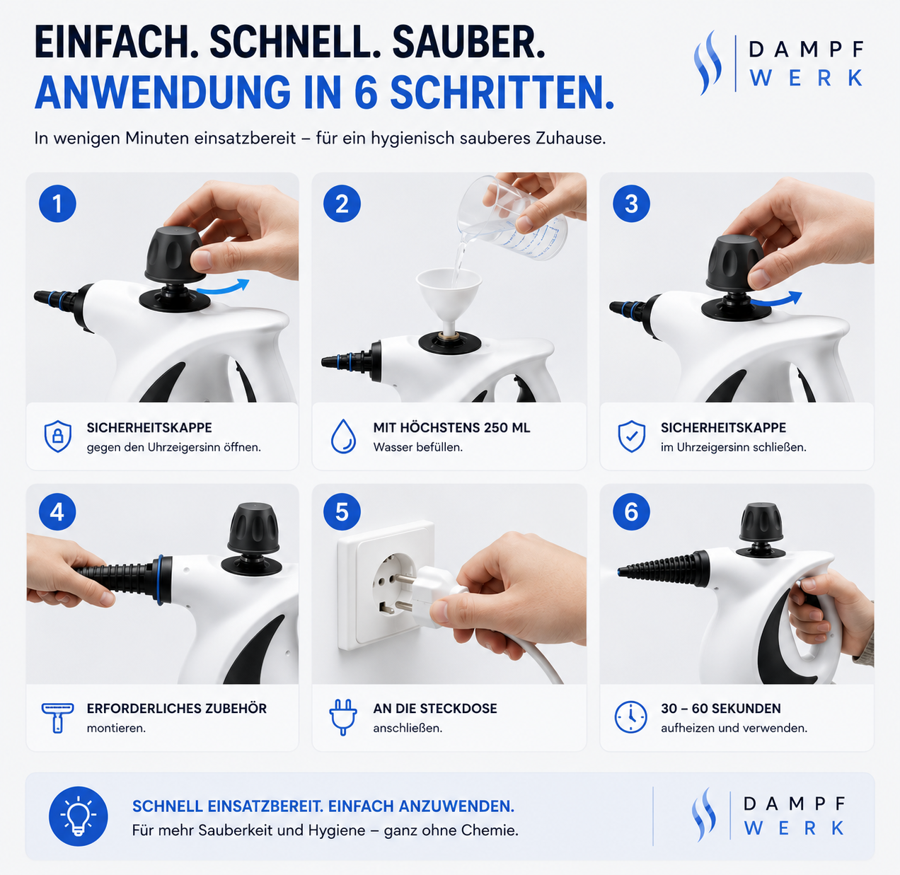 DampfWerk™ NaturClean Handdampfreiniger