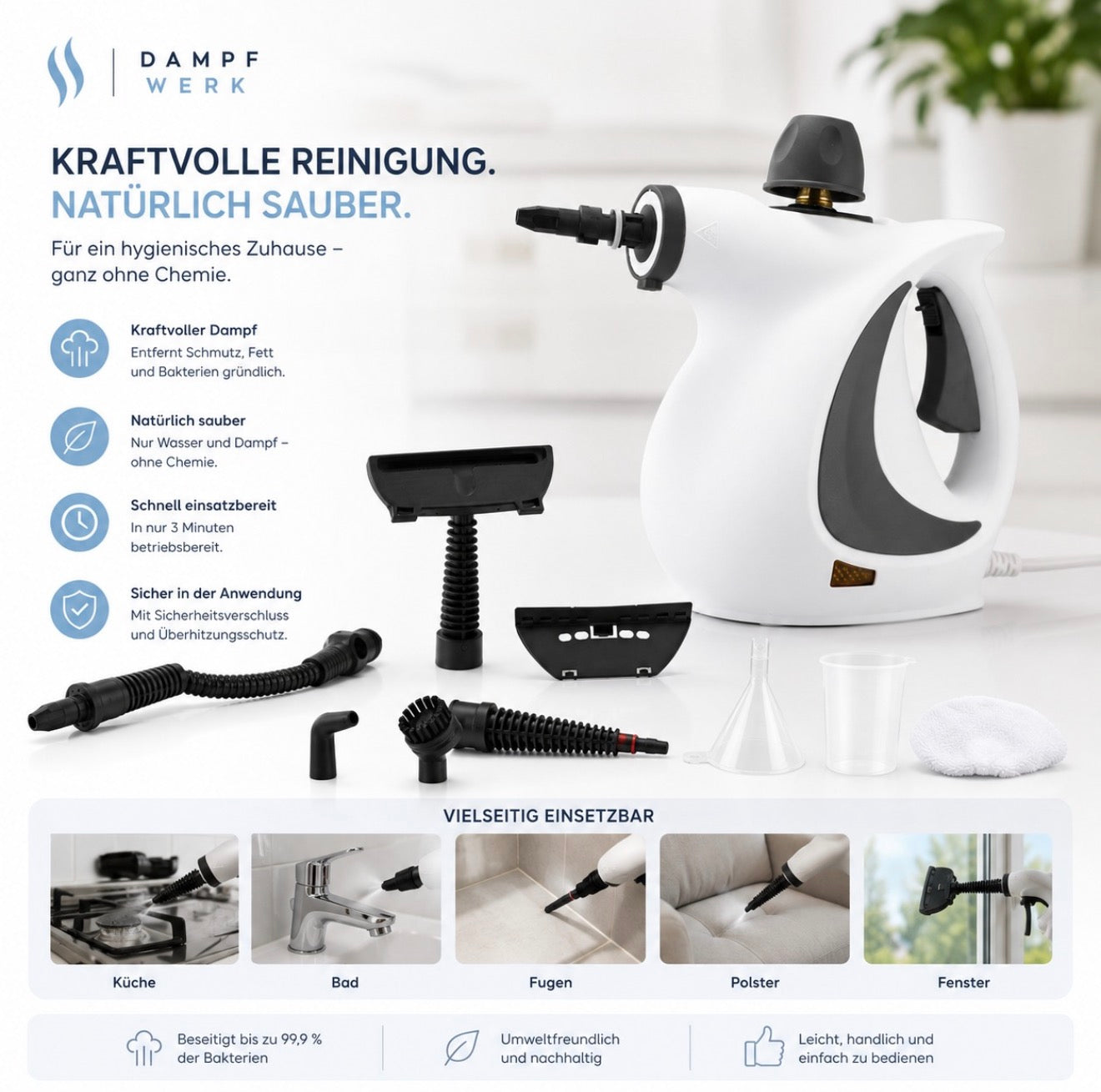 DampfWerk™ NaturClean Handdampfreiniger